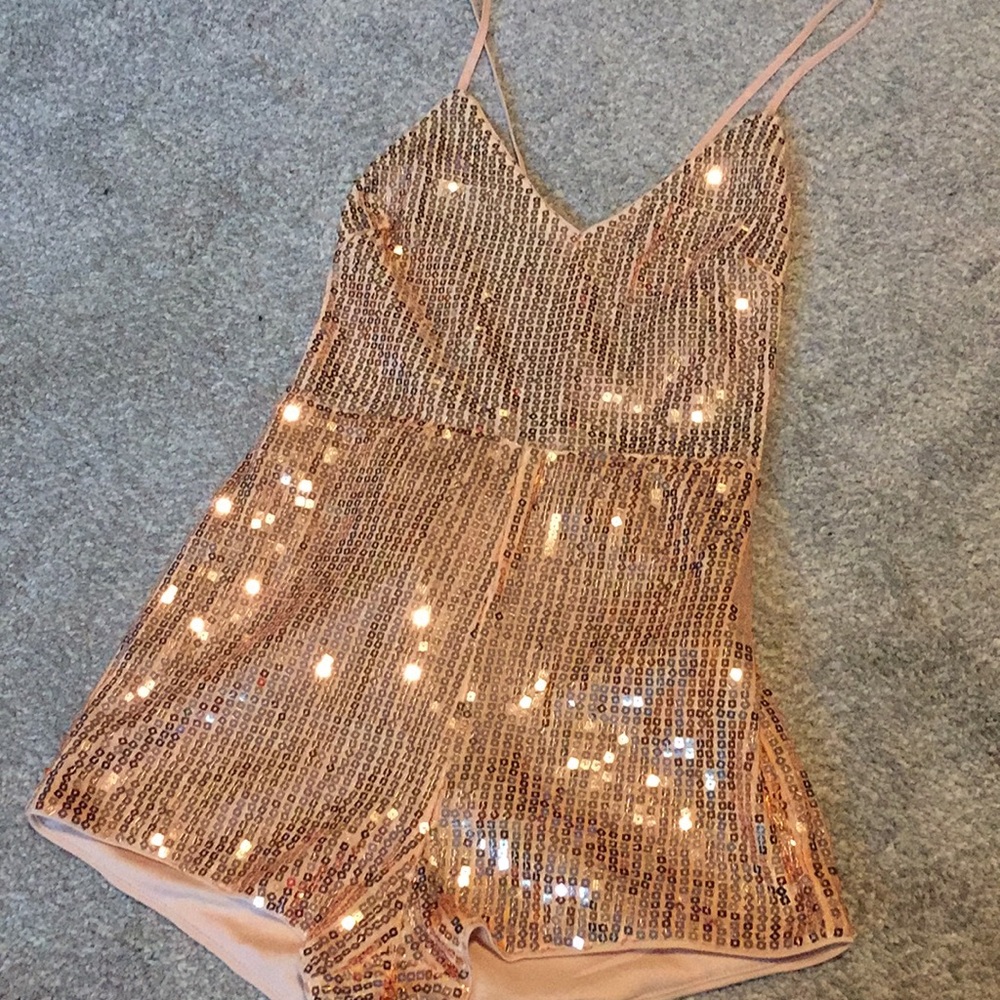 Rose Gold Sequined Romper